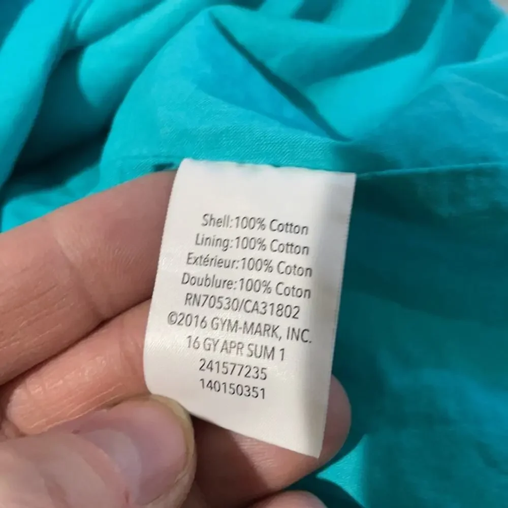 Gymboree 5t turquoise white eyelet dress lined worn once euc